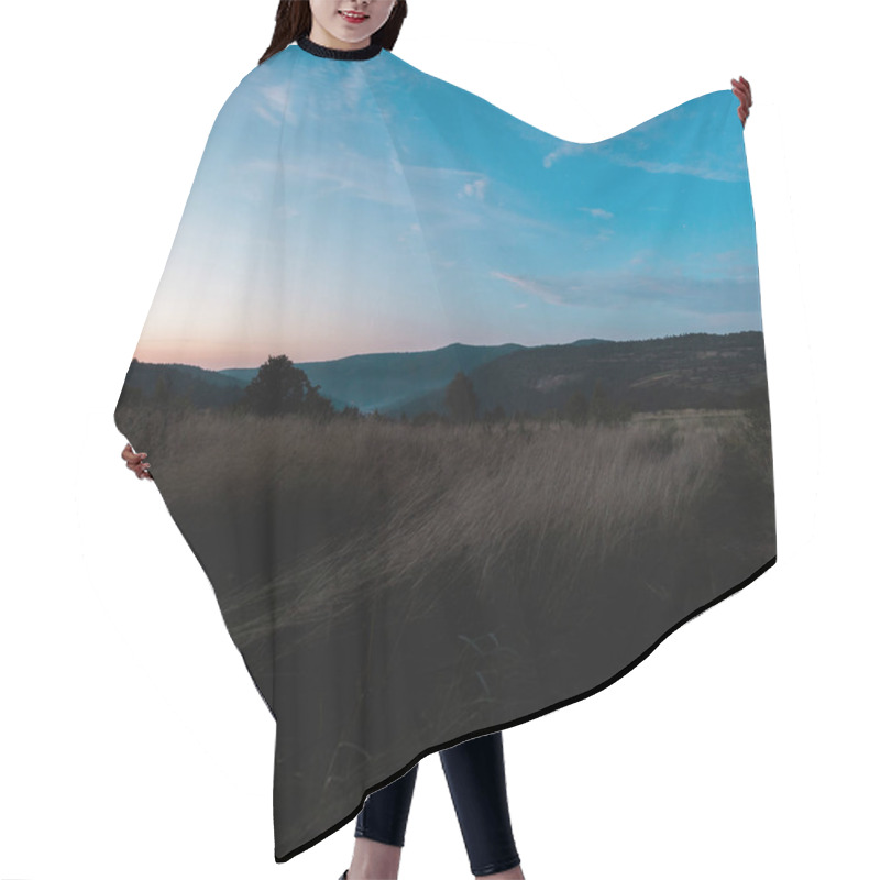 Personality  Sunset In Forest Against Blue Sky With Clouds Hair Cutting Cape