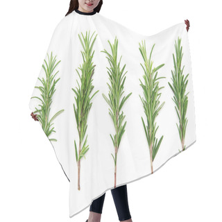 Personality  Set Of Fresh Rosemary On A White Background Hair Cutting Cape