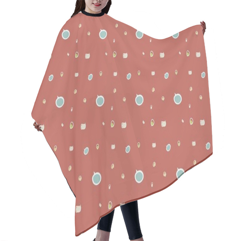 Personality  Colored background with different accessories hair cutting cape