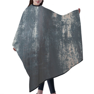 Personality  Top View Of Grungy Blue Metal Template For Background Hair Cutting Cape