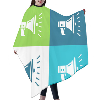 Personality  Advertising Flat Four Color Minimal Icon Set Hair Cutting Cape