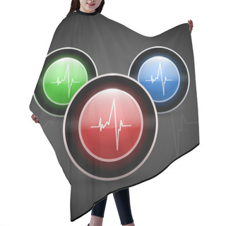 Personality  Heart Beat On Colored Round Web Buttons Hair Cutting Cape