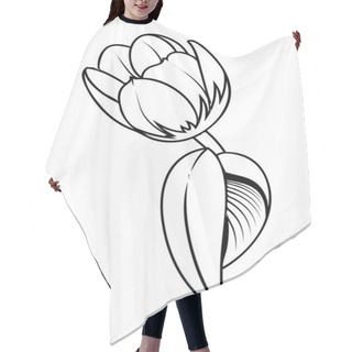 Personality  Tulip Flower Drawing Hair Cutting Cape