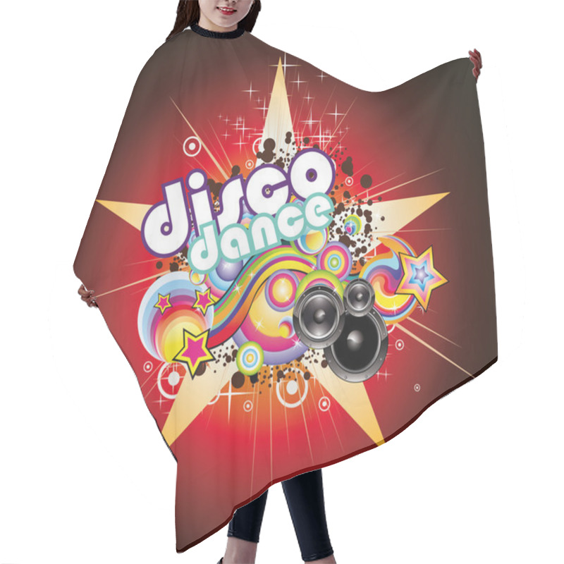 Personality  Disco Music Background Hair Cutting Cape