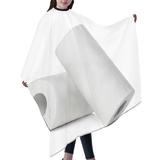 Personality  Rolls Of Paper Towels, Isolated On White Background Hair Cutting Cape
