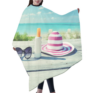 Personality  Hat And Sunglasses Hair Cutting Cape