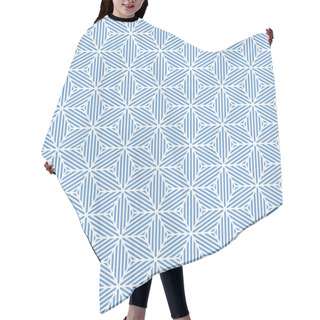 Personality  Seamless Blue Geometric Texture. Hair Cutting Cape