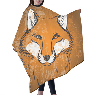 Personality  Red Fox. Vector Illustration. Hair Cutting Cape