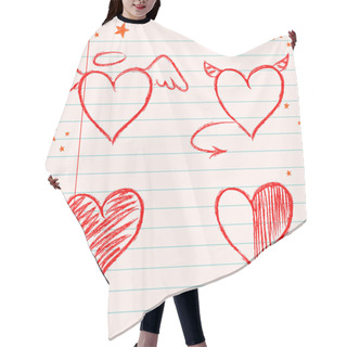 Personality  Hand Drawn Hearts Set Hair Cutting Cape