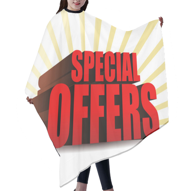 Personality  Special Offers 3d Illustration Design Over Yellow Rays Of Light Hair Cutting Cape