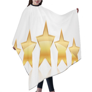 Personality  Vector Illustration Of 5 Gold Stars Hair Cutting Cape