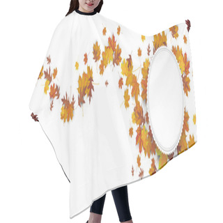 Personality  Paper Emblem With Autumn Foliage Hair Cutting Cape