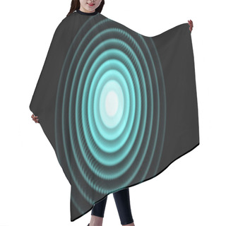 Personality  Flashing Circles Of Light Pulsating And Changing Color On Black Background, Seamless Loop. Animation. Optical Effect, With Widening Rings Of White Neon Light. Hair Cutting Cape