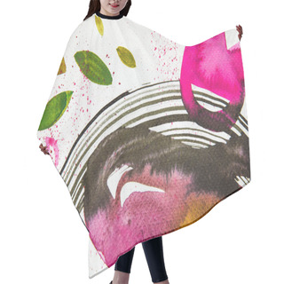 Personality  Top View Of Abstract Multicolored Watercolor Picture Hair Cutting Cape