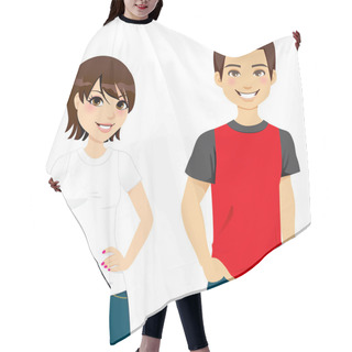 Personality  Summer T-shirt Couple Hair Cutting Cape