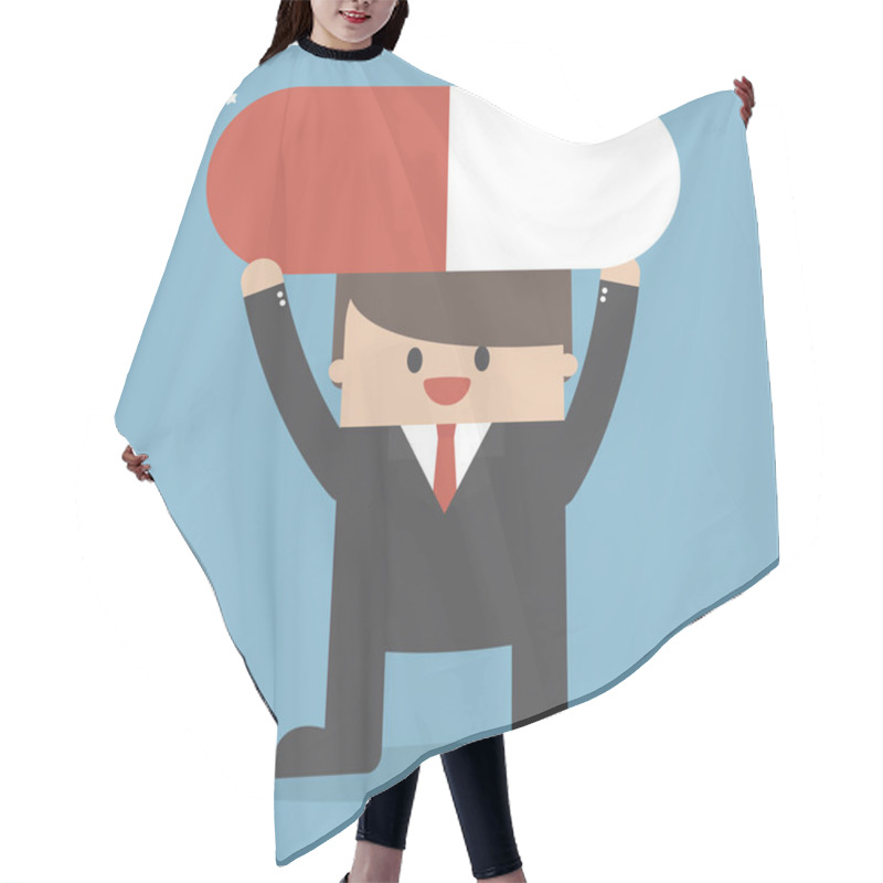 Personality  Man Carry A Big Pill, Flat Design Hair Cutting Cape