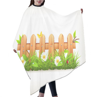 Personality  Spring Grass And Wooden Fence Vector Hair Cutting Cape