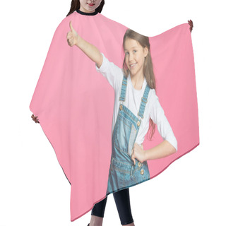 Personality  Girl Showing Thumb Up  Hair Cutting Cape