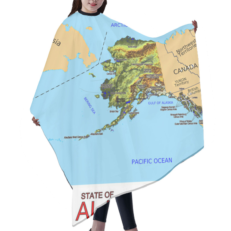 Personality  Alaska Counties Emblem Map Hair Cutting Cape