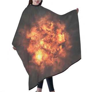Personality  Big Explosion. Bright Explosion On A Black Background. Hair Cutting Cape