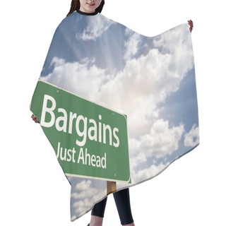 Personality  Bargains Just Ahead Green Road Sign And Clouds Hair Cutting Cape