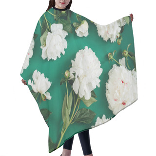 Personality  Pattern Made Of White Peony Flowers Hair Cutting Cape