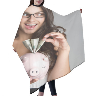 Personality  Piggy Bank Girl Hair Cutting Cape