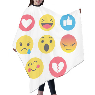 Personality  Set Of Cartoon Emoticons Hair Cutting Cape