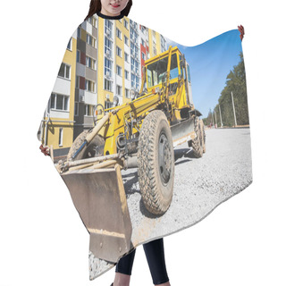 Personality  Bulldozer Working At The Construction Site Hair Cutting Cape