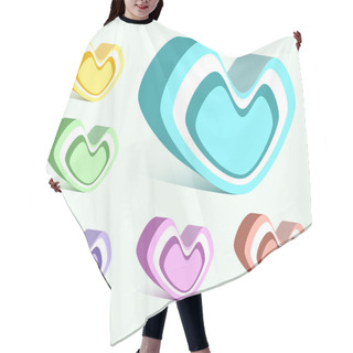 Personality  Vector Set Of Colorful Hearts. Hair Cutting Cape