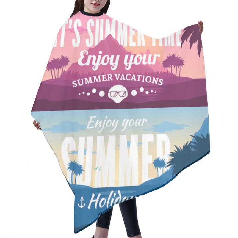Personality  Summer Horizontal Banner Set Hair Cutting Cape