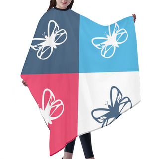 Personality  Beautiful Butterfly Blue And Red Four Color Minimal Icon Set Hair Cutting Cape