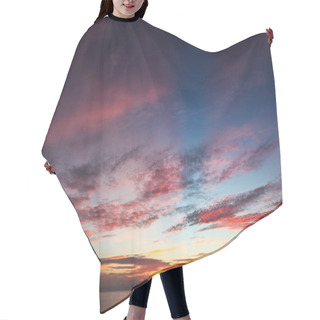 Personality  Colorful Sunset Sky Over Tranquil Sea Surface Hair Cutting Cape