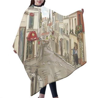 Personality  Street In Paris - Illustration Hair Cutting Cape