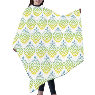 Personality  Yellow And Green Seamless Vector Art Deco Pattern Hair Cutting Cape