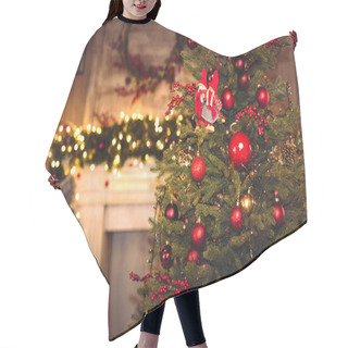 Personality  Christmas Decorations Hanging On Fir Tree   Hair Cutting Cape