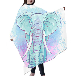 Personality  Vector Indian Elephant On The Watercolor Blot Hair Cutting Cape