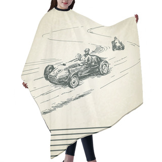Personality  Vintage Racing Cars Hair Cutting Cape