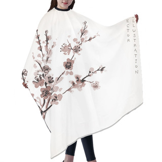 Personality  Cherry Branch In Blossom Hair Cutting Cape