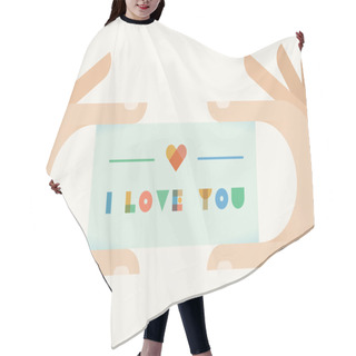 Personality  Card With I Love You Text Hair Cutting Cape