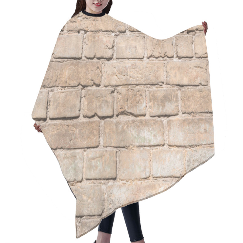 Personality  Brown Aged Weathered Brick Wall Background  Hair Cutting Cape