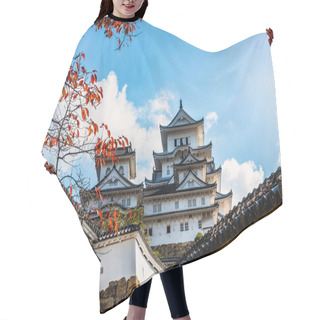Personality  White Outer Wall And Japanese Castle And Branch Of Maple Tree Hair Cutting Cape
