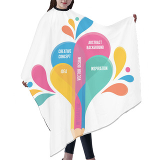 Personality  Infographic Concept - Creative Design - Pencil Illustration Hair Cutting Cape