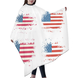 Personality  Grunge American Ink Splattered Flag Vectors Hair Cutting Cape