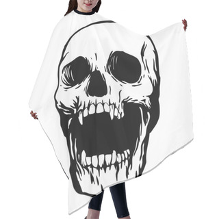 Personality  Black And White Skull Hair Cutting Cape