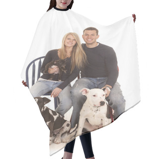Personality  Family Dogs Sit Smile Hair Cutting Cape