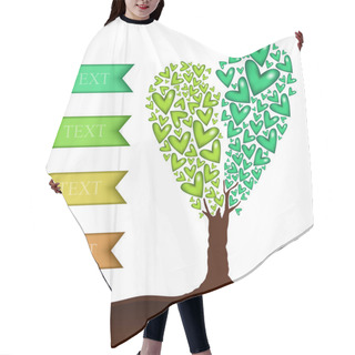 Personality  Vector Background With Heart Shaped Tree. Hair Cutting Cape