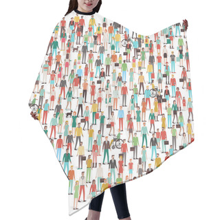 Personality  Crowd Of People Banner Hair Cutting Cape