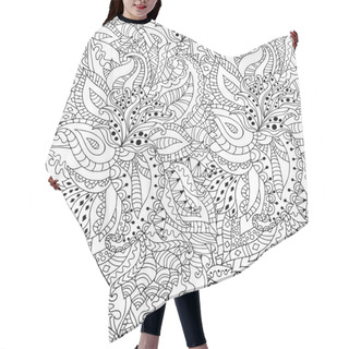 Personality  Hand Drawn Zentangle Flowers And Leaves Seamless Pattern Hair Cutting Cape