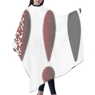 Personality  Broken Pixelated Halftone Exclamation Sign Icon Hair Cutting Cape